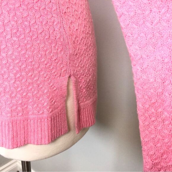 Talbots Lambswool Blend Sweater With Split Hem in Pink Soft & Comfy - Picture 7 of 8
